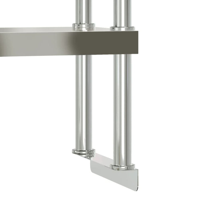 Kitchen Work Table With Overshelf 110x55x150 Cm Stainless