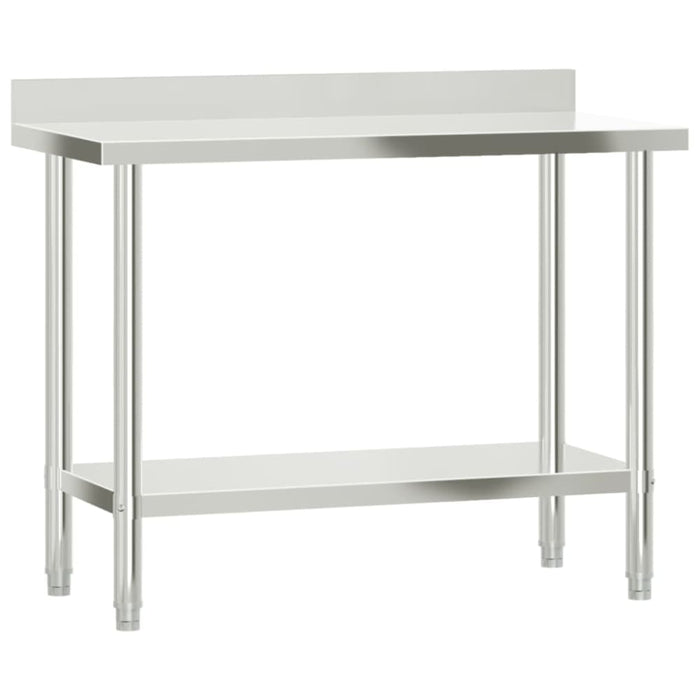Kitchen Work Table With Overshelf 110x55x150 Cm Stainless