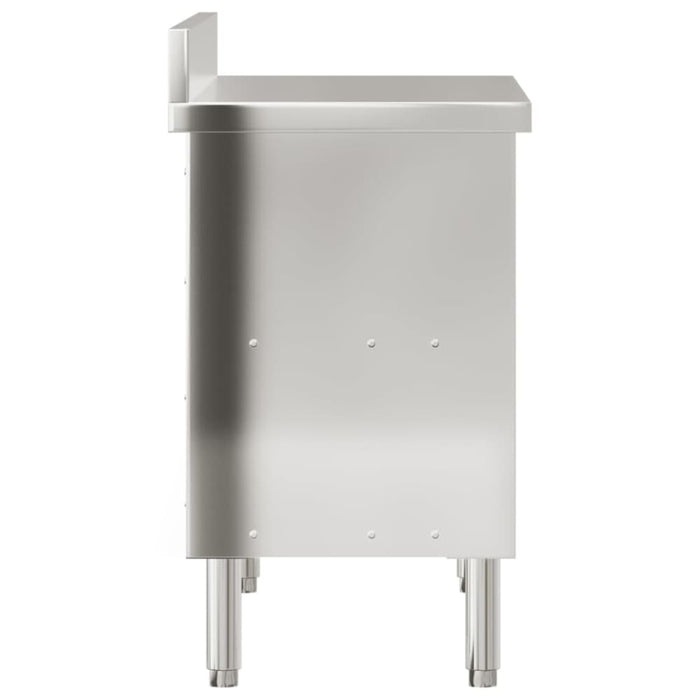 Kitchen Work Table with Sliding Doors Stainless Steel Tilaao