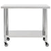Kitchen Work Table with Wheels 100x60x85 Cm Stainless Steel