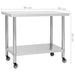 Kitchen Work Table With Wheels 80x60x85 Cm Stainless Steel