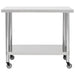 Kitchen Work Table With Wheels 80x60x85 Cm Stainless Steel