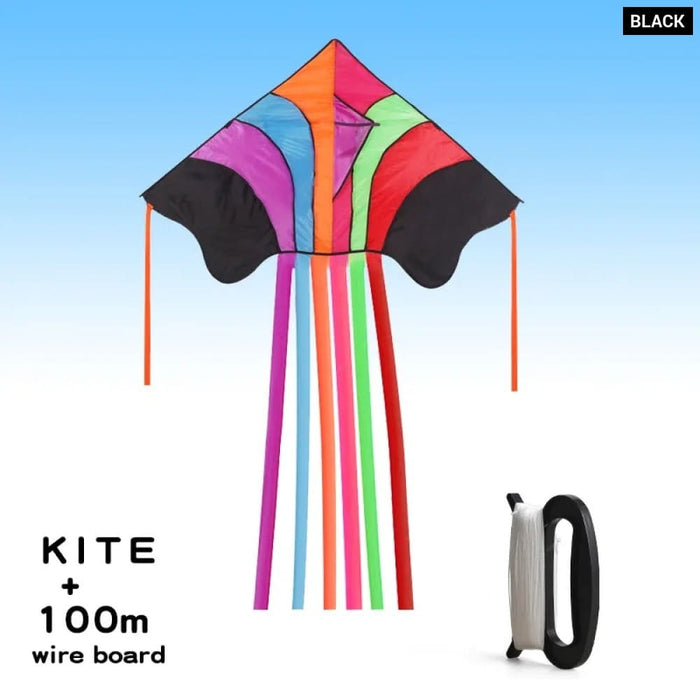 Kite Flying Rainbow Delta For Kids & Adults With 328 Ft