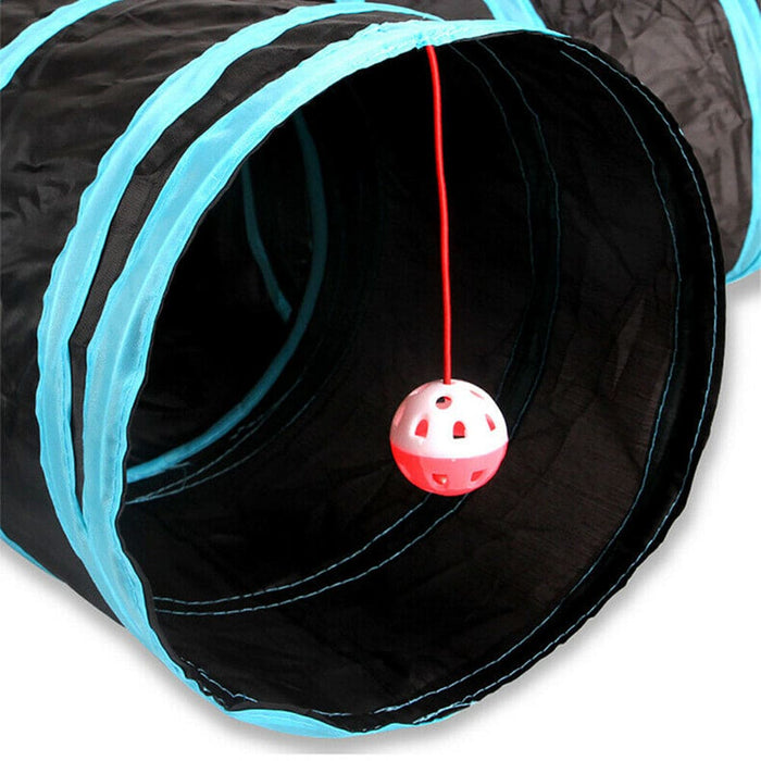 Pet Cat Kitten Puppy 4-way Tunnel Play Toy Foldable Funny