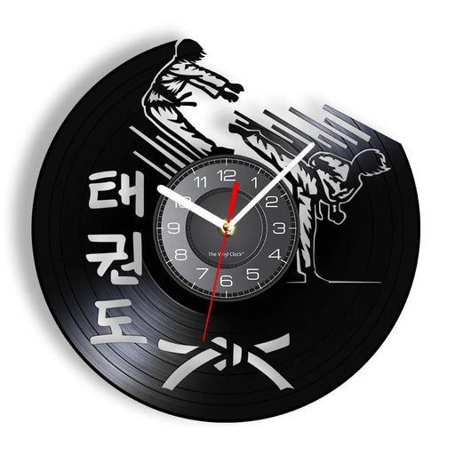 Korean Martial Art Taekwondo Vinyl Record Clock