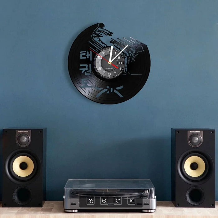 Korean Martial Art Taekwondo Vinyl Record Clock