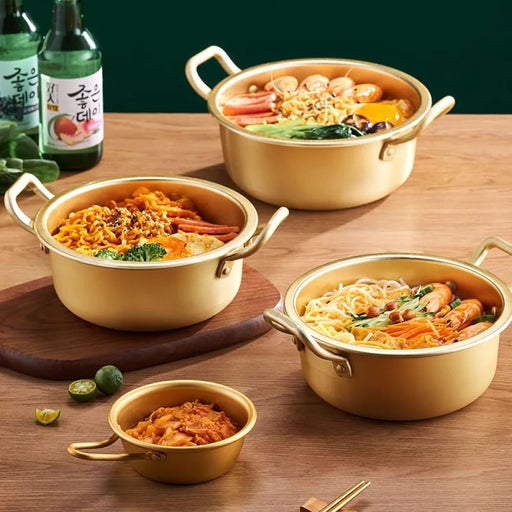 Korean Ramen Stainless Steel Cooking Pot with Double Handle