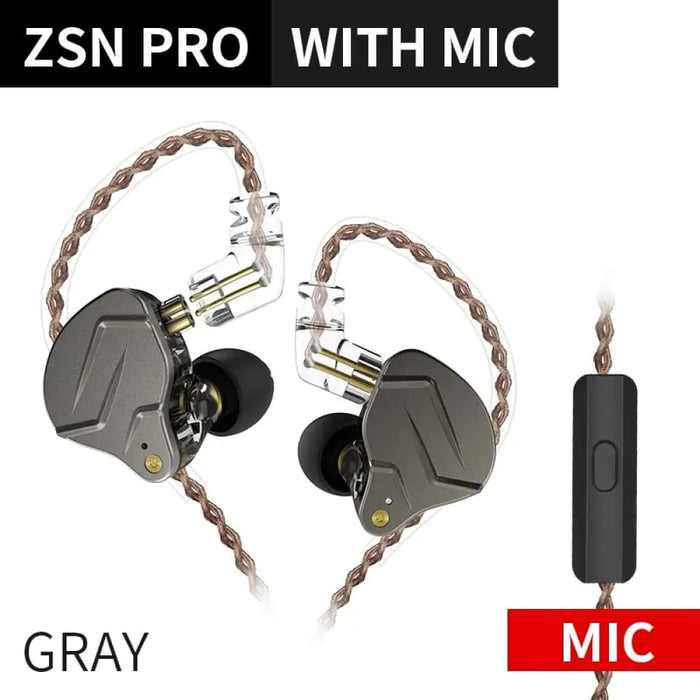 Kz Zsn Pro Hybrid in Ear Earphones Hifi Bass Sport Headset