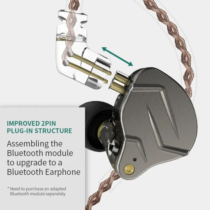 Kz Zsn Pro Hybrid in Ear Earphones Hifi Bass Sport Headset