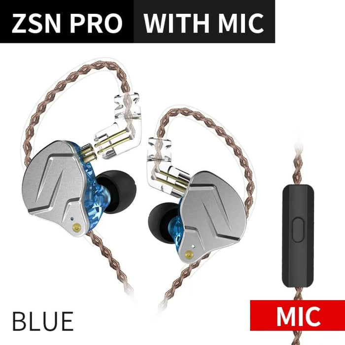 Kz Zsn Pro Hybrid In Ear Earphones Hifi Bass Sport Headset