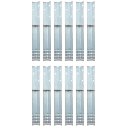L-shaped Ground Anchors 12 Pcs Galvanised Steel 5x5x50 Cm