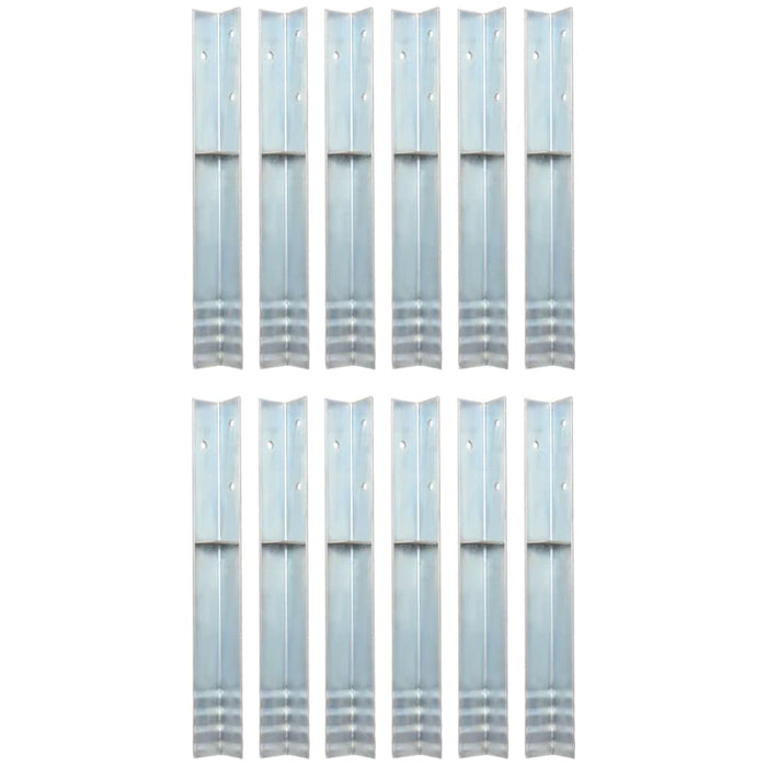 L-shaped Ground Anchors 12 Pcs Galvanised Steel 5x5x50 Cm