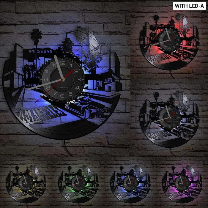 La Skyline Vinyl Record Clock