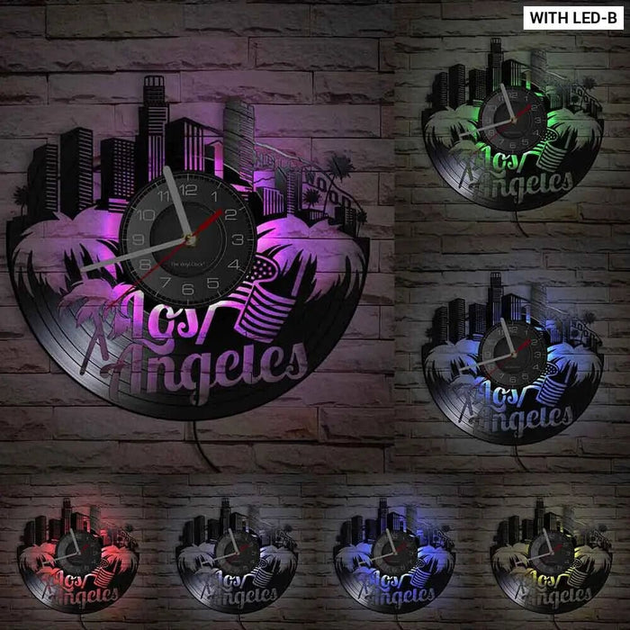 La Skyline Vinyl Record Clock