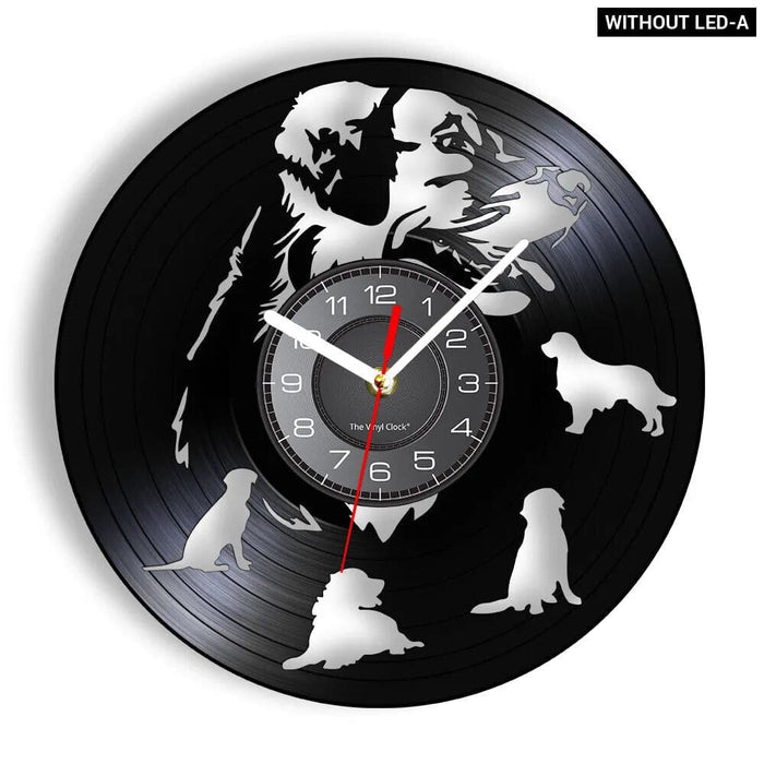 Labrador and Golden Retriever Vinyl Wall Clock