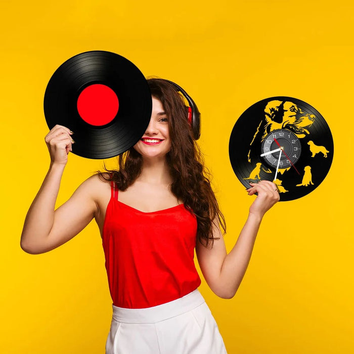 Labrador and Golden Retriever Vinyl Wall Clock