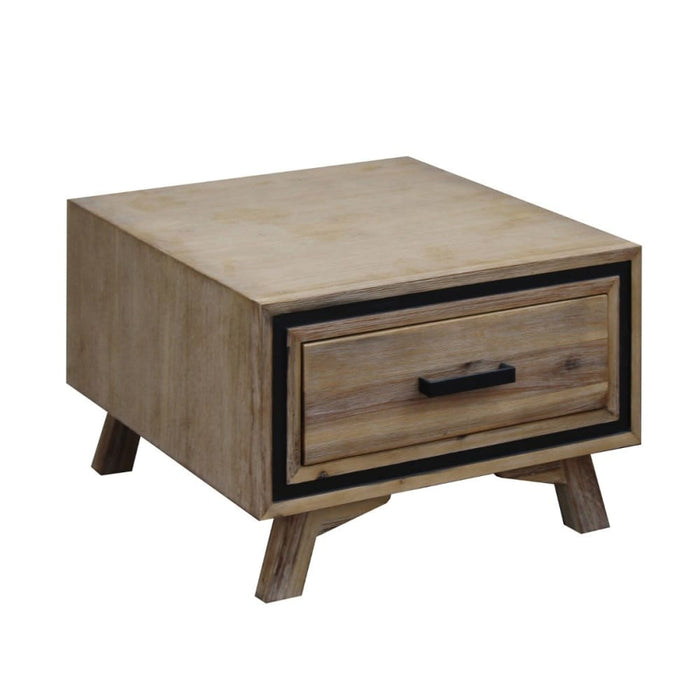 Lamp Table With 1 Storage Drawer Solid Wooden Frame