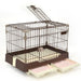 Large Brown Pet Dog Cage Cat Rabbit Crate Kennel with Potty