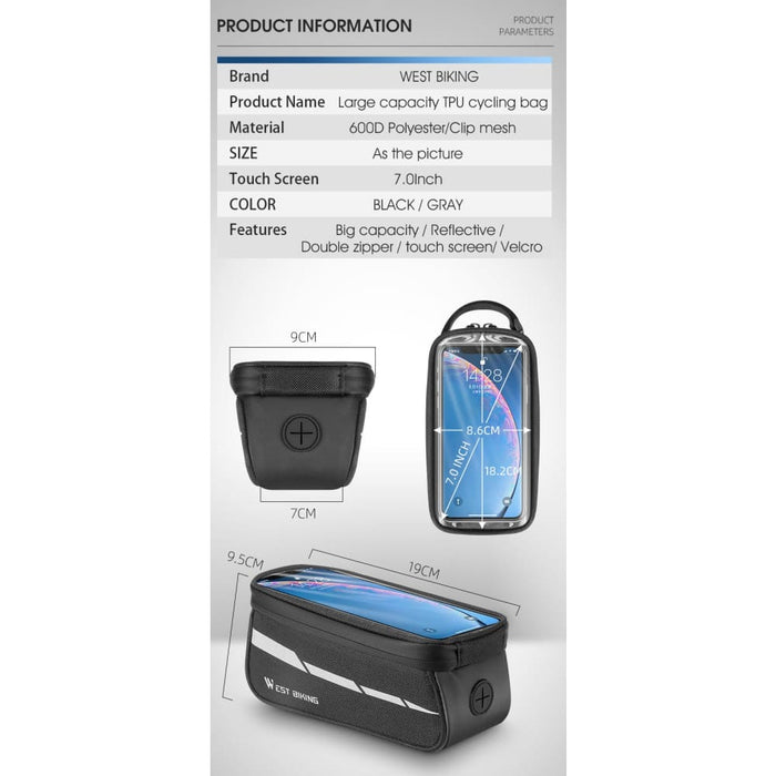 Large Capacity Design Reflective Bicycle Bag