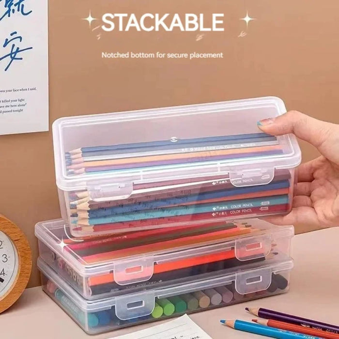 Large Capacity Pencil Case Box Transparent Pp Material