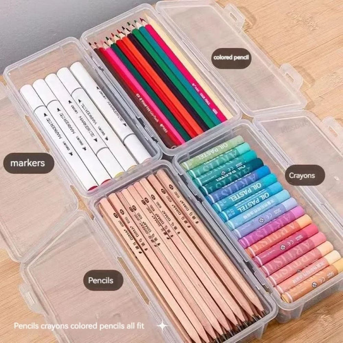 Large Capacity Pencil Case Box Transparent Pp Material