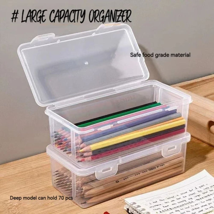 Large Capacity Pencil Case Box Transparent Pp Material