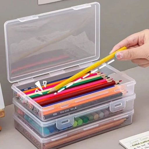 Large Capacity Pencil Case Box Transparent Pp Material