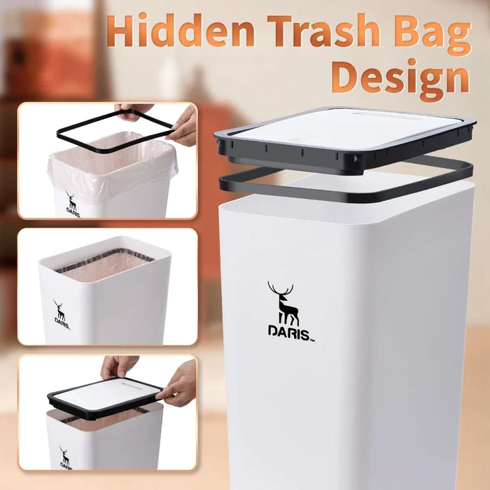 Large Capacity Recycling Garbage Trash Bin With Free Bag