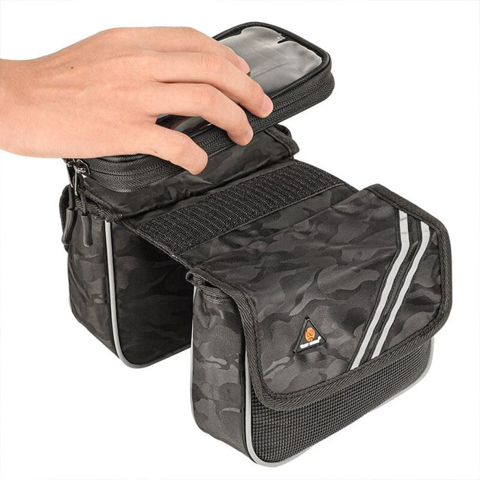 Large Capacity Reflective Bicycle Bag with 6.5 Inch Phone