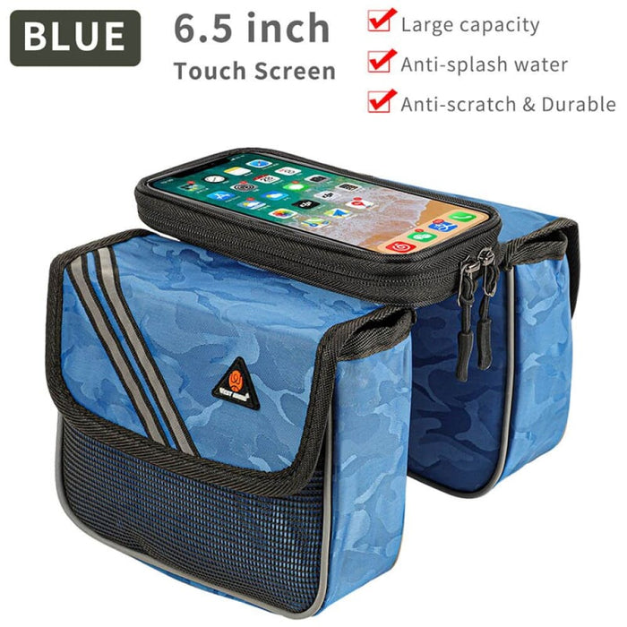 Large Capacity Reflective Bicycle Bag with 6.5 Inch Phone
