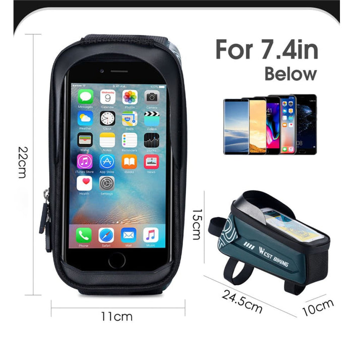 2l Large Capacity Top Tube Bag With Phone Case