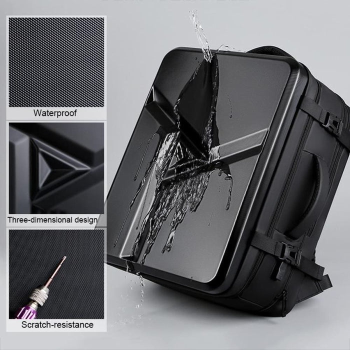 Large Capacity Waterproof Expandable Hard Shell Backpack