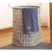 Large Foldable Plaid Fabric Laundry Basket