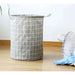 Large Foldable Plaid Fabric Laundry Basket