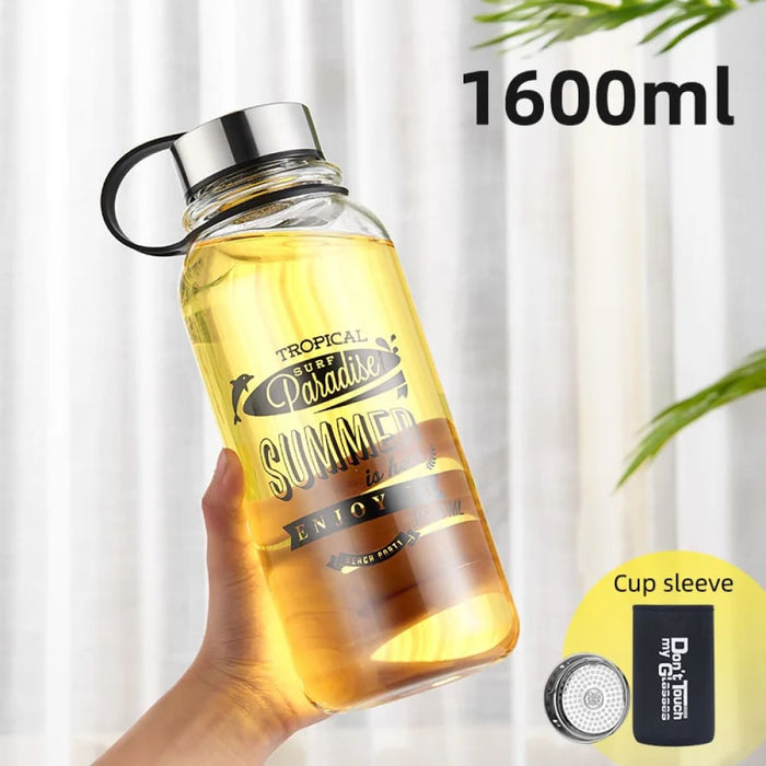Large Glass Water Bottle for Outdoor Sports and Cycling