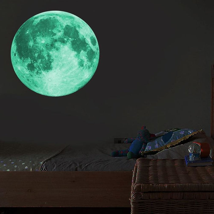 Large Luminous 3d Effect Moon Wall Stickers For Kids Room