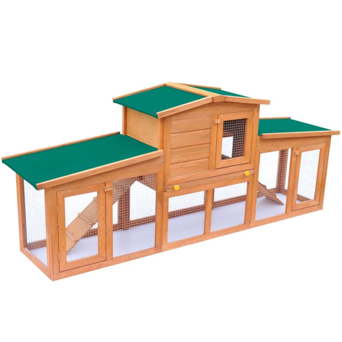Large Rabbit Hutch Small Animal House Pet Cage with Roofs
