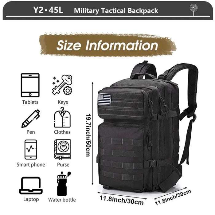 Large Waterproof Tactical Backpack For Outdoor Adventures