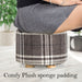 Lattice Fabric Ottoman Round Wooden Leg Foot Stool