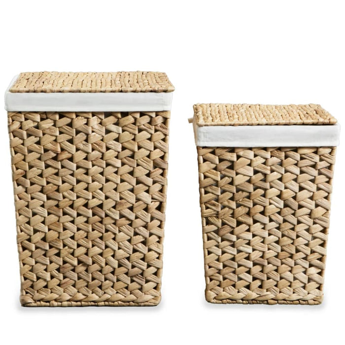 Laundry Basket Set 2 Pieces Water Hyacinth Xapann