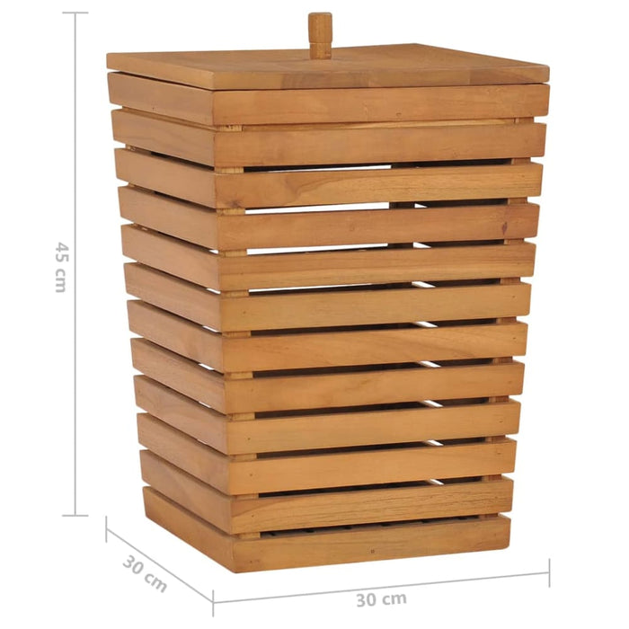 Laundry Basket 30x30x45 Cm Solid Teak Wood Xnkbia