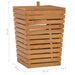 Laundry Basket 30x30x45 Cm Solid Teak Wood Xnkbia