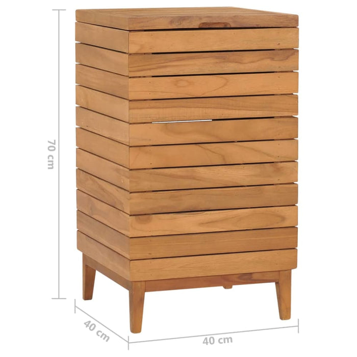 Laundry Basket 40x40x70 Cm Solid Teak Wood Xnkbil