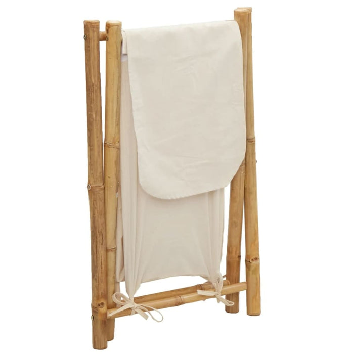 Laundry Basket Cream White 45x55x63.5 Cm Bamboo Tlnbtp