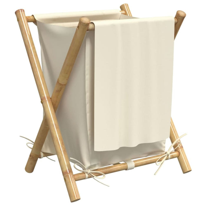 Laundry Basket Cream White 45x55x63.5 Cm Bamboo Tlnbtp
