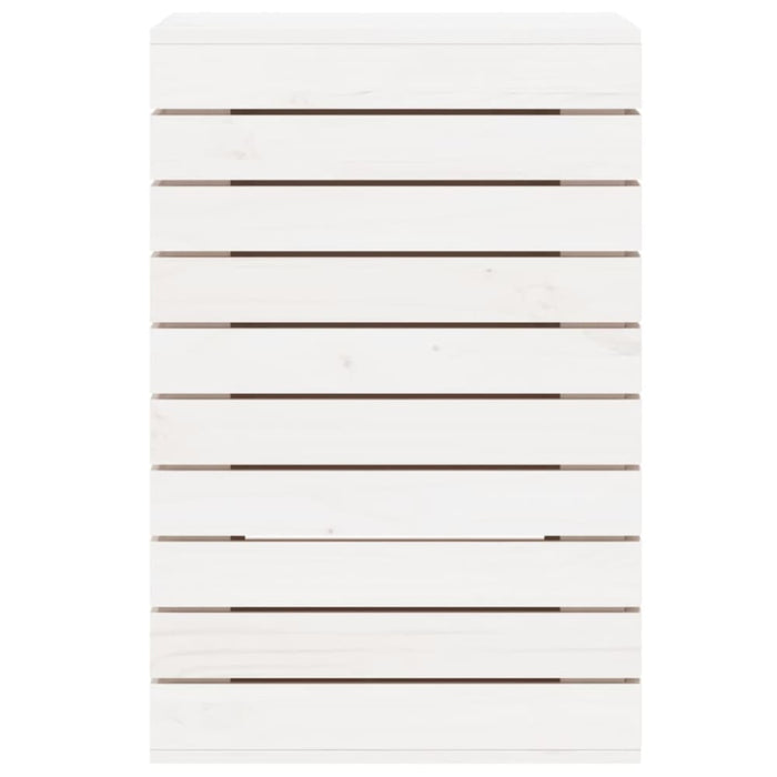 Laundry Basket White 44x44x66 Cm Solid Wood Pine Ntxton