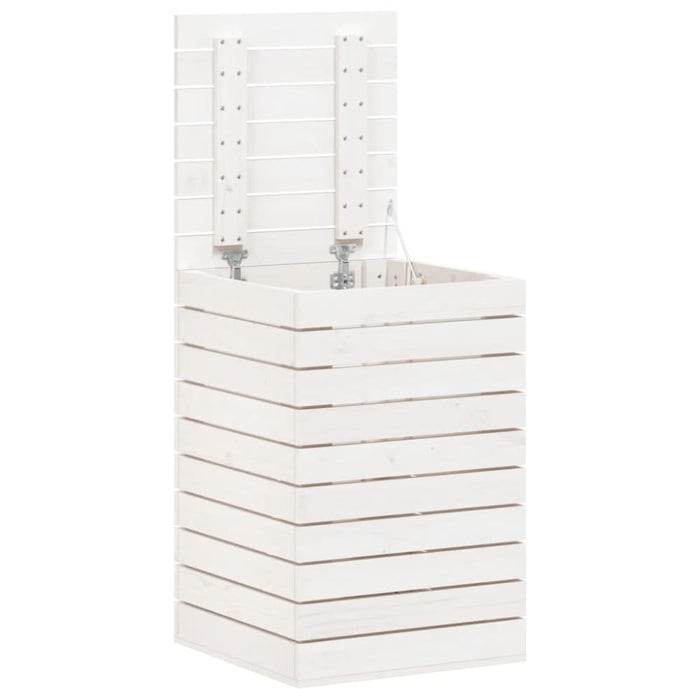 Laundry Basket White 44x44x66 Cm Solid Wood Pine Ntxton