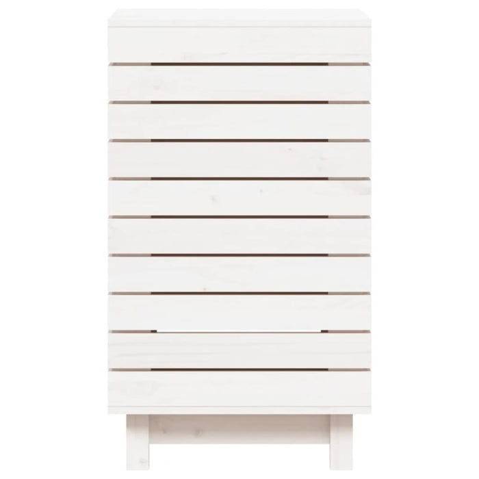 Laundry Basket White 44x44x76 Cm Solid Wood Pine Ntxtxx