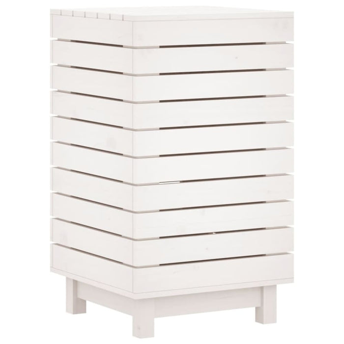 Laundry Basket White 44x44x76 Cm Solid Wood Pine Ntxtxx