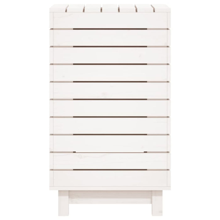 Laundry Basket White 44x44x76 Cm Solid Wood Pine Ntxtxx